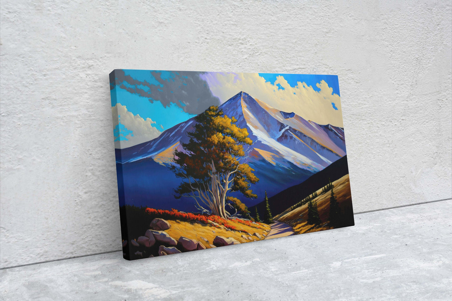 Pikes Peak Colorado Canvas Art Ready To Hang Large Print, Oil Painting, Landscape
