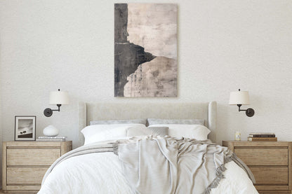 Wabi Sabi Artwork, Minimalist Texture, Neutral Tones, Black and White, Extra Large Print, Framed Canvas, Abstract, Texture