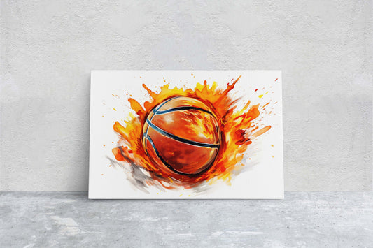 Basketball Painting, Sports Decor, Athlete Art, Framed Canvas, Large print, Kids Room, Boys Room, Gift For Him, Husband Gift, Dad Gift