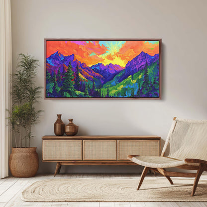 Vibrant Mountain Art, Denali Mountain, Abstract Mountain