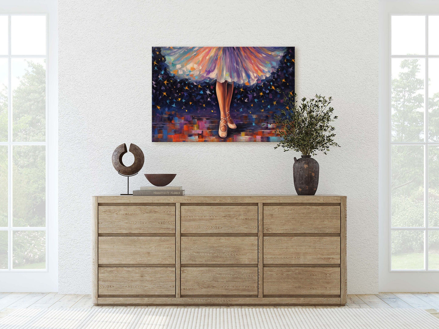 Ballerina on Canvas, Dancing Art, Dance Studio, Ballet Painting, Framed Canvas, Dancer, Classic Art, Contemporary Decor