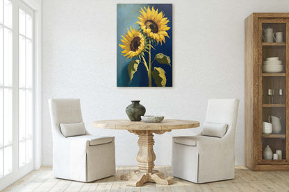 Sunflower Art, Flower Print, Wildflower, Traditional, Still Life, Farmhouse, Barn Decor, Living Room, Large Print, Ready to Hang
