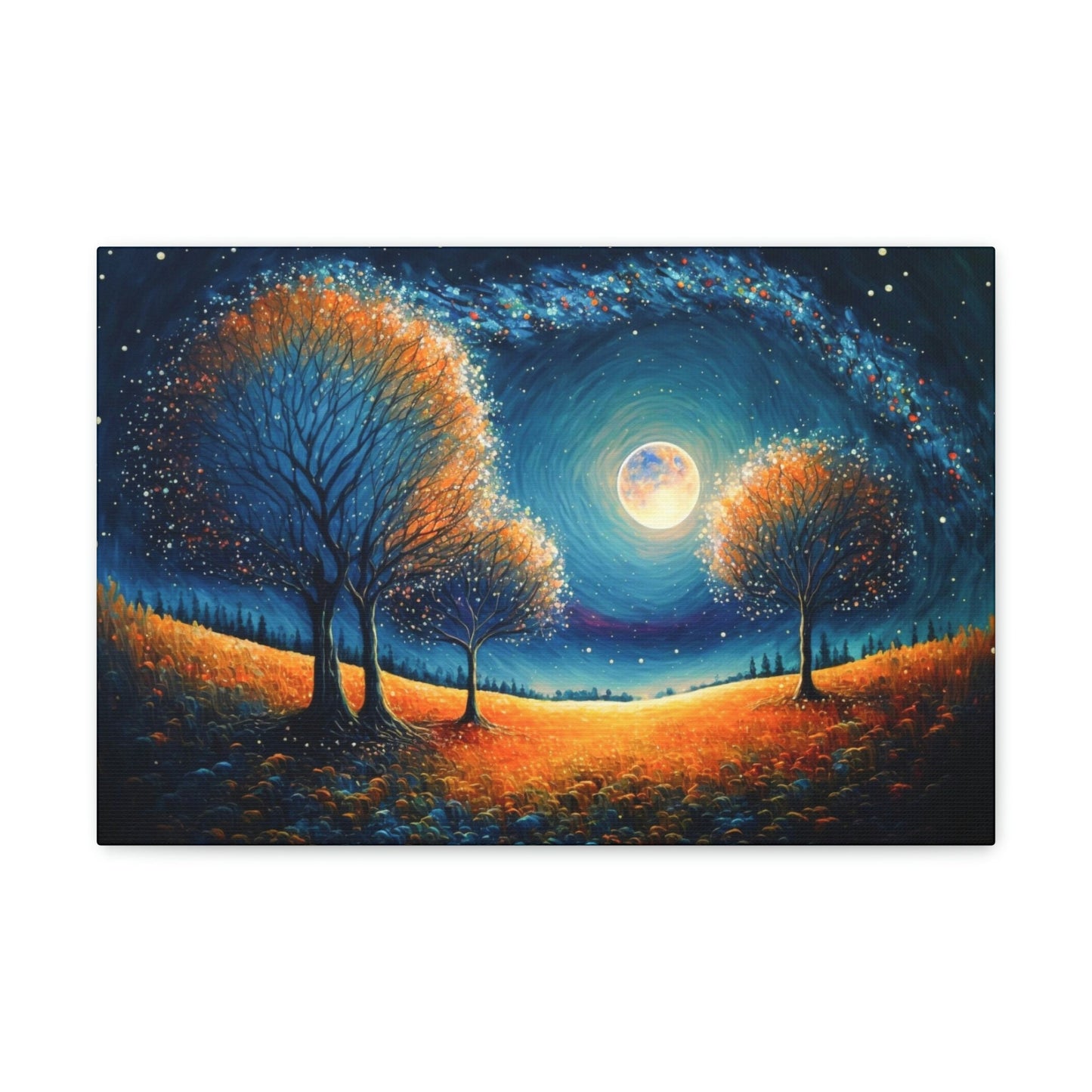 Moonlit Trees Canvas Art Ready To Hang