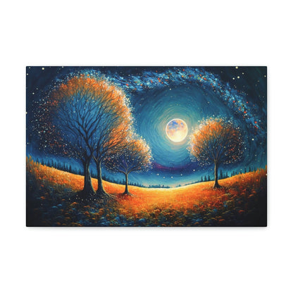 Moonlit Trees Canvas Art Ready To Hang