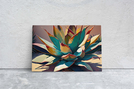 Agave Cactus Art, Modern Colorful, Plant Decor, Contemporary Art, Ready To Hang, Large Print, Landscape Painting