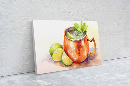 Moscow Mule, Copper Mug, Bar Decor, Restaurant art, Kitchen Decor, Dining Room Art, Beverage, Cocktail Print, Drink Decor, Mixologist
