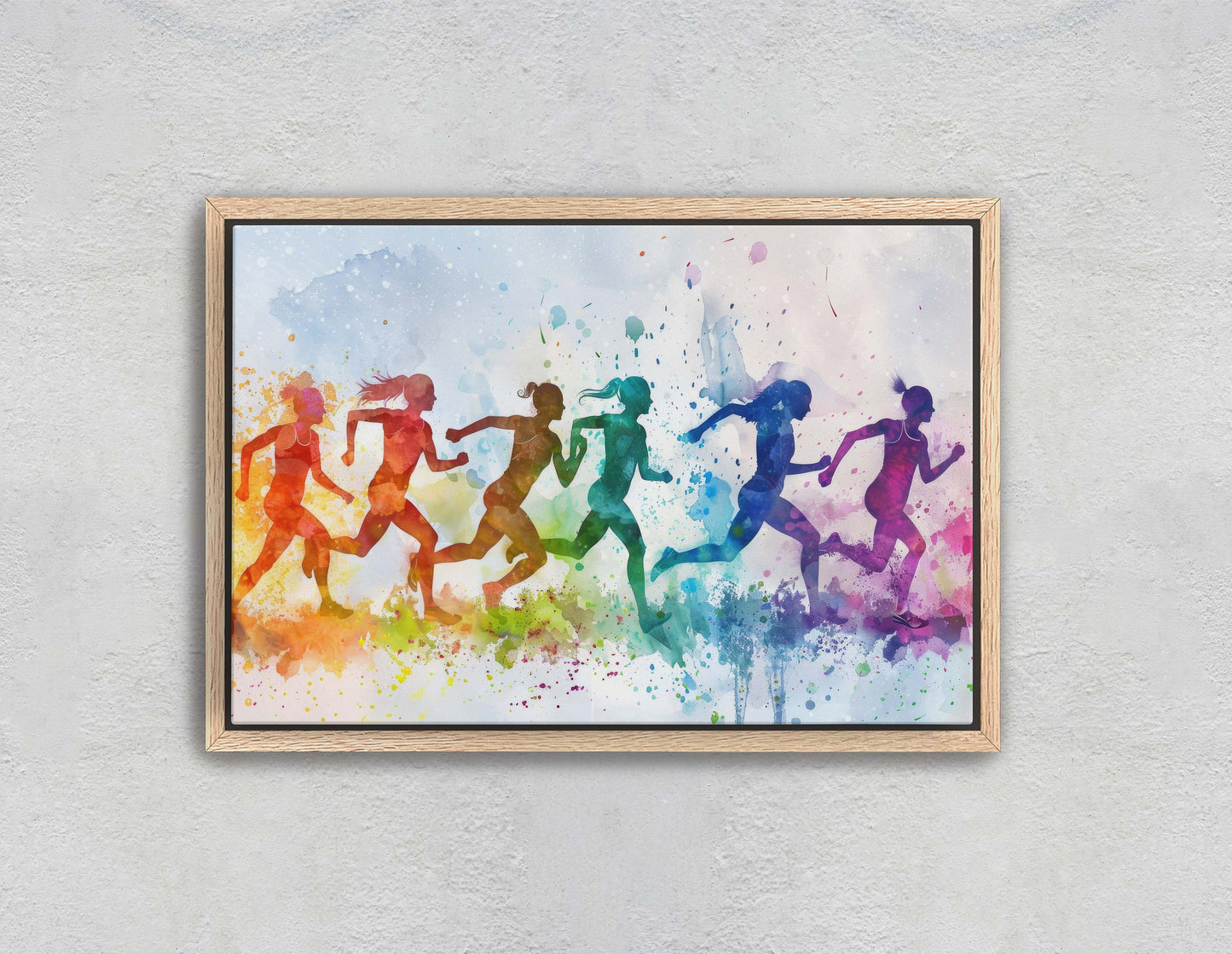 Women's Track, Girls Field, Colorful sports, Woman Sports, Large Art Print, Framed Canvas, Girls Room, Kids room, Athlete