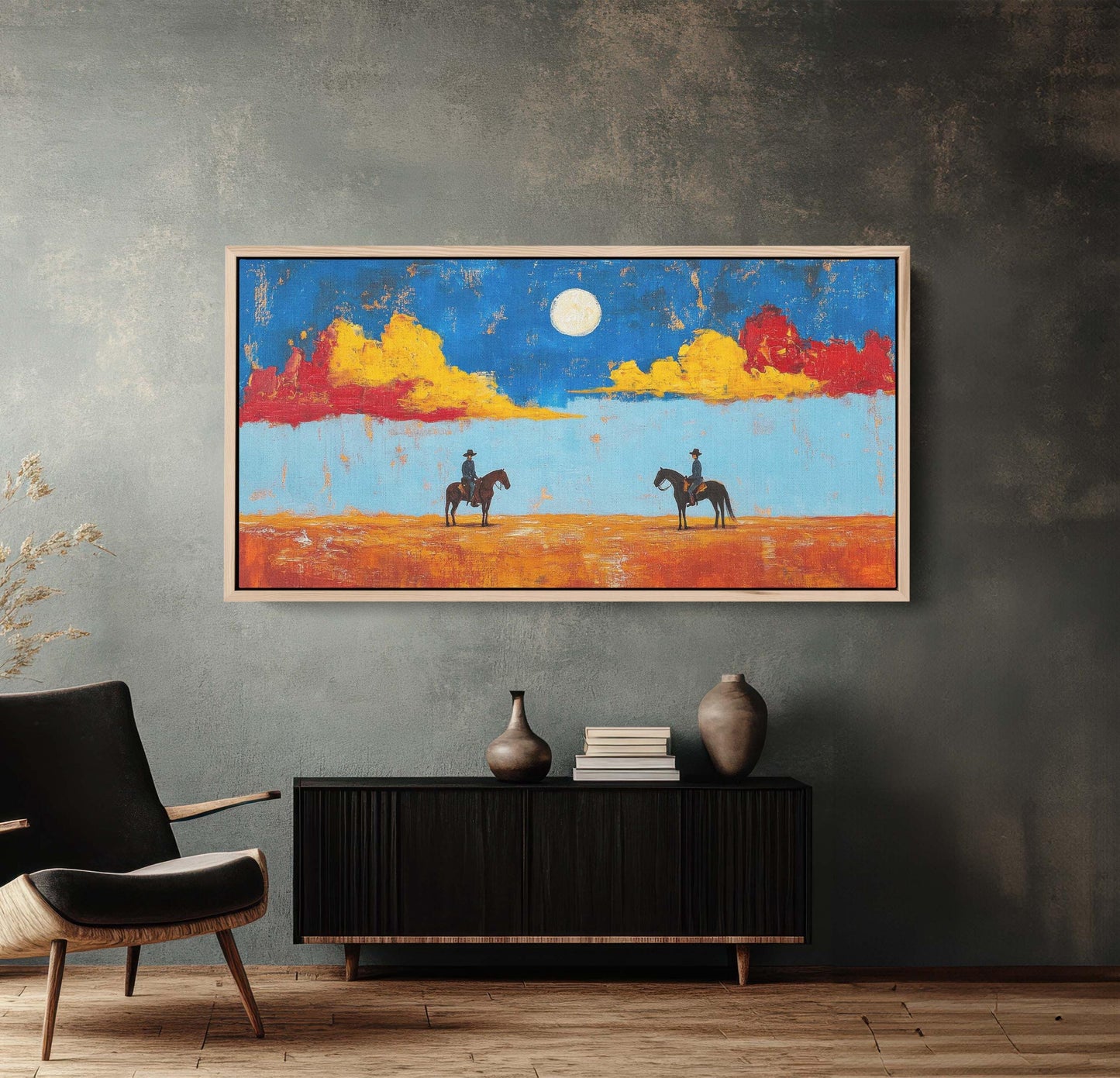 Meeting at High Noon, Cowboy Art, Old West, Frontier Art