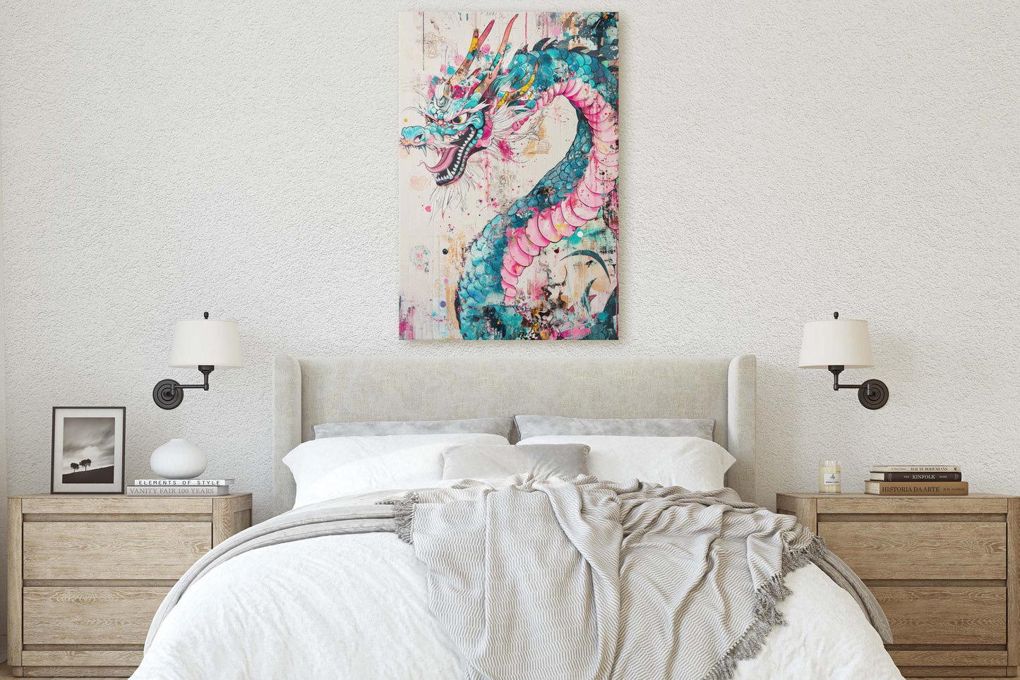 Japanese Dragon, ukiyo-e Print, Japanese Art, Vintage Retro