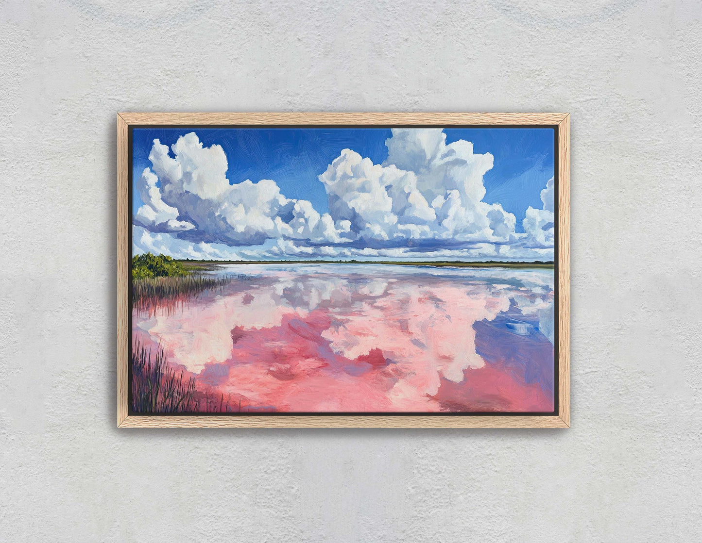 Las Coloradas Lagoon, Pink Ocean, Scenic Decor, Mexico Art