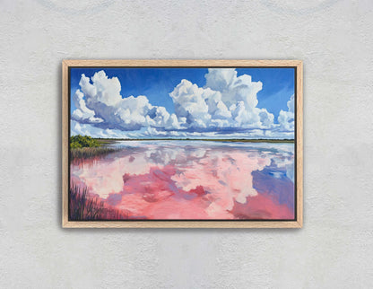 Las Coloradas Lagoon, Pink Ocean, Scenic Decor, Mexico Art