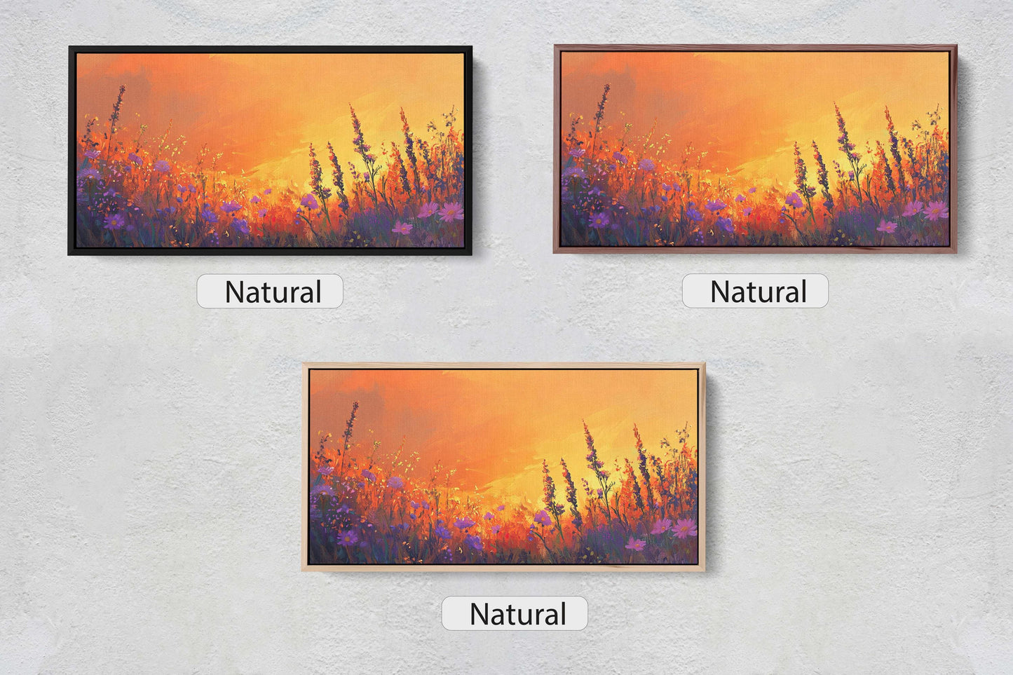 Orange Sunset, Wildflowers Print, Orange Sunrise, Floral Print, Botanical Art