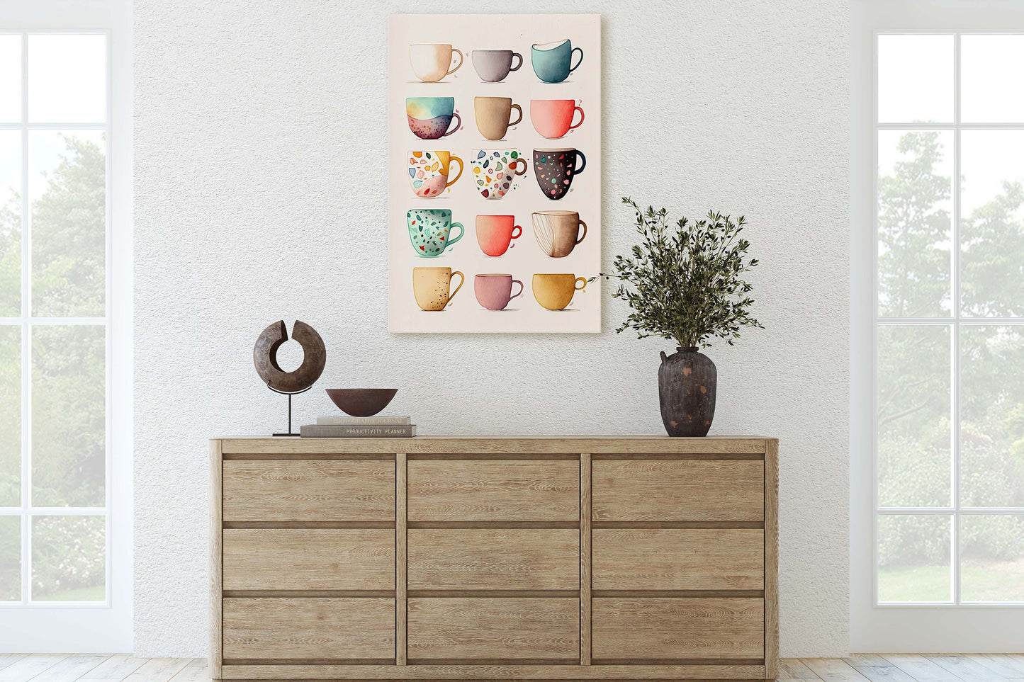 Mug Art, Coffee Mugs, Tea Cups, Kitchen Decor, Cafe Art, Barista Decor, Coffee House, Dining Room, Latte, Espresso, Large Print