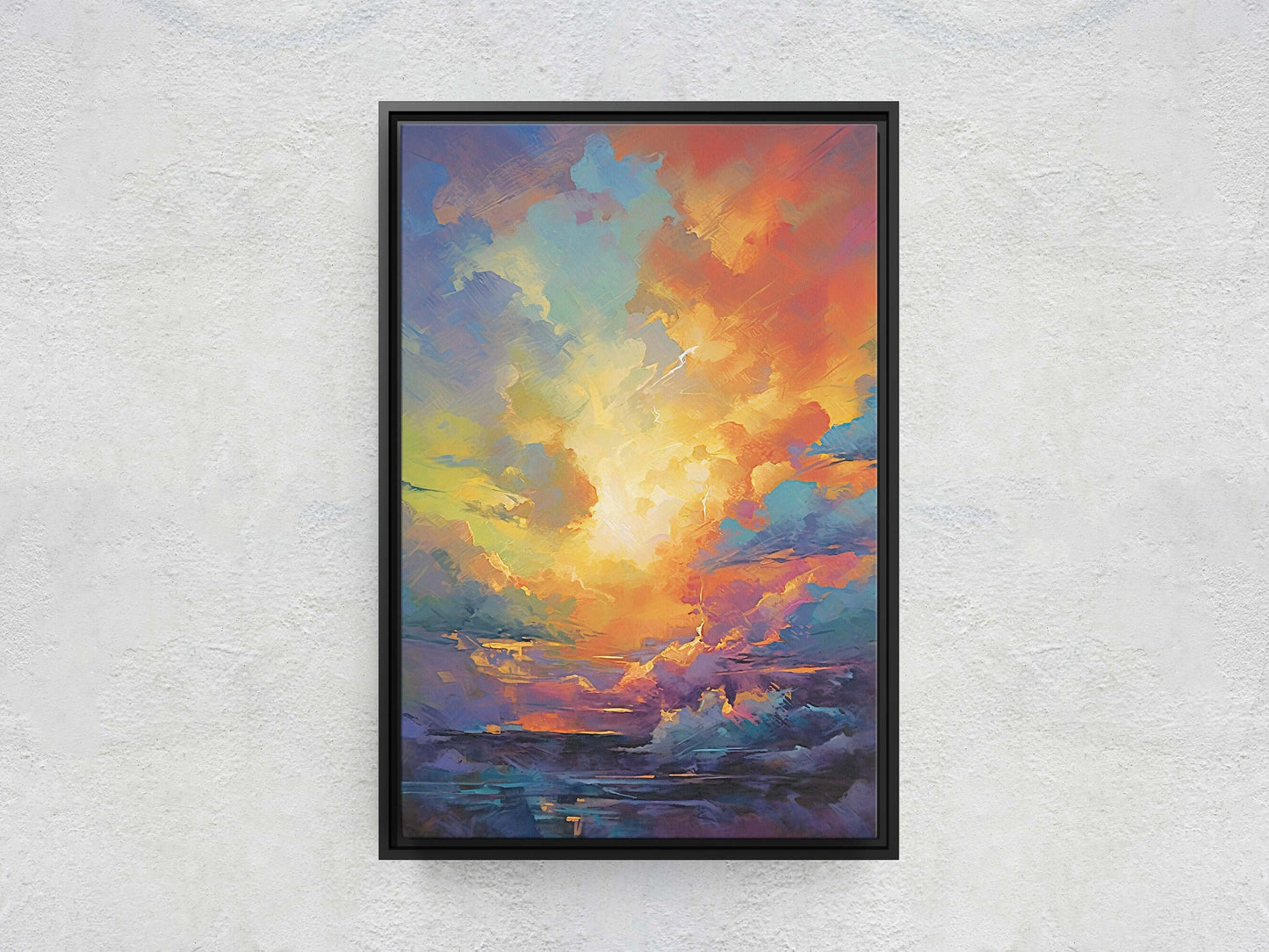 Colorful Sky, Vibrant clouds, Bold color, Abstract Nature, Framed Canvas, Vertical Print, Sunrise Landscape, Sunset Clouds, Cloudy View