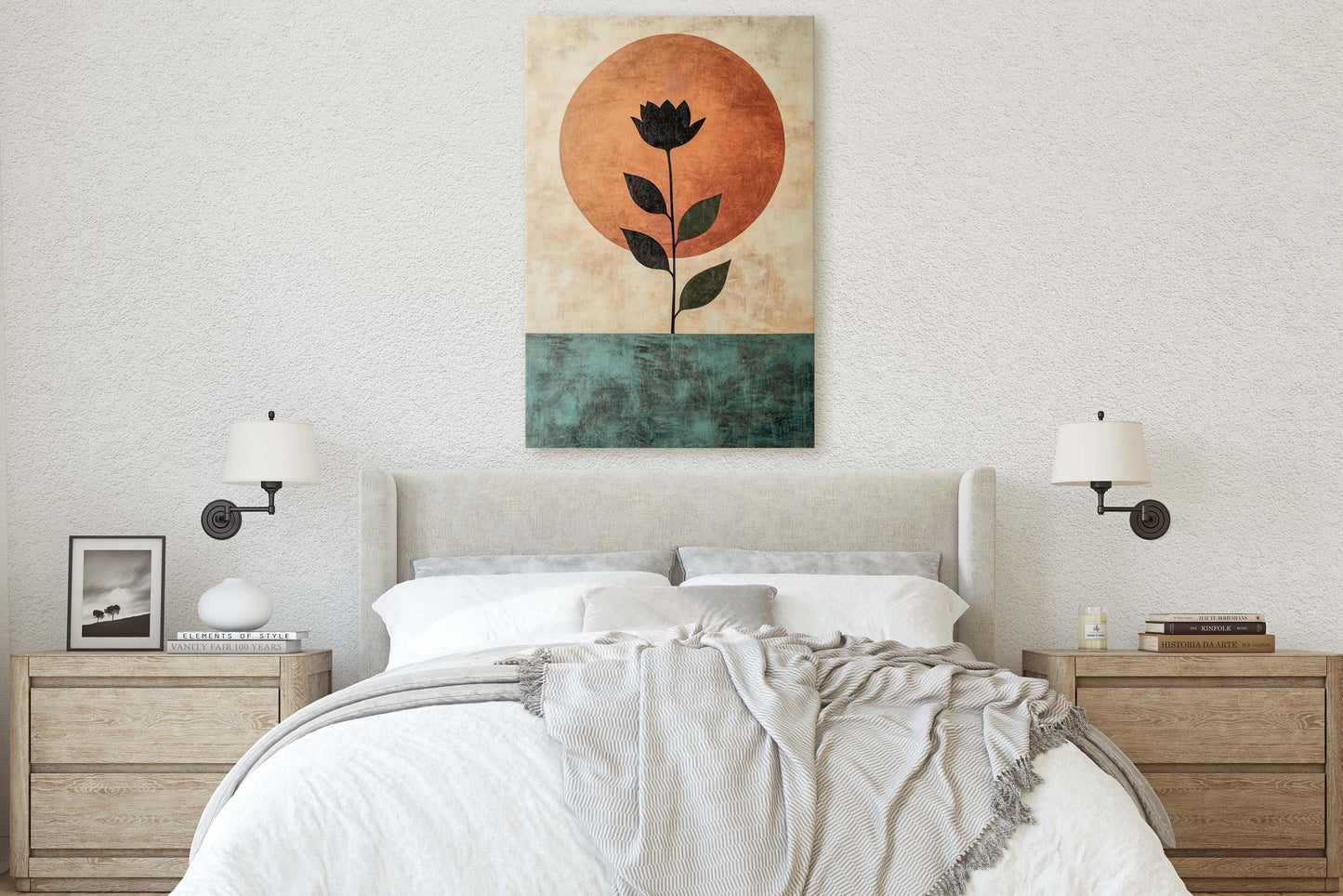 Terracotta Rose, Flower Decor, Earth Tones, Boho Minimalist