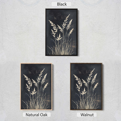 Wildgrass Painting, Silhouette Art, Black and White, Tall Grass
