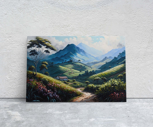 Cameron Highlands Malaysia,  Flowers Canvas Art Ready To Hang Large Print, Oil Painting, Landscape