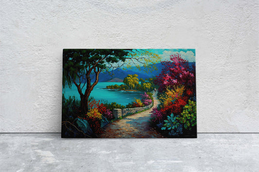 Montego Bay Jamaica, Caribbean, Canvas Art Large Print, Painting, Landscape, Second City, Mobay, Tropical, Colorful