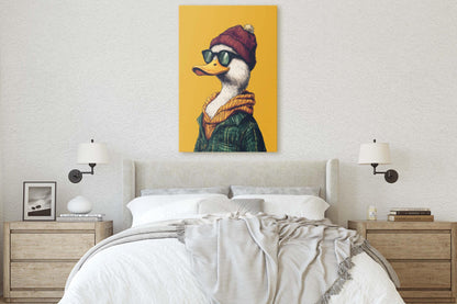 Hipster Duck, Pop Art, Modern Decor, Street Art, Framed Print, Animal Art, Unique Art, Animal Sunglasses, Kids Room, Boys Room