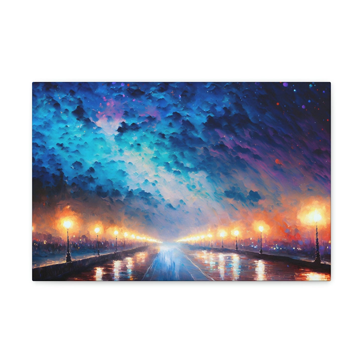 City Starry Night Canvas Art Ready To Hang