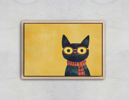 Hipster Cat, Pop Art, Modern Decor, Street Art, Animal Art, Unique Art, Kids Room, Boys Room, Girls Room