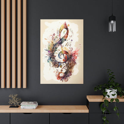 Musical Note Watercolor Canvas Ready To Hang Large Print, Musician Art