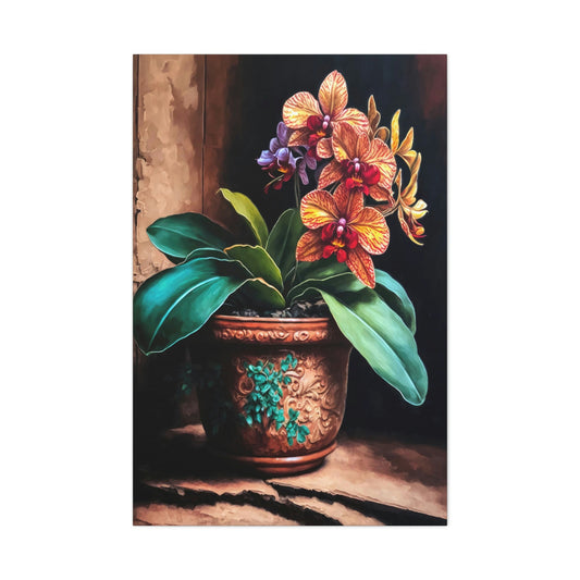 Potted Orchid Canvas Ready To Hang Large Print, Flowers, Painting