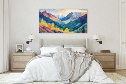 Telluride Colorado, Rocky Mountains,Fall Mountains, Vibrant Landscape, Framed Canvas, Extra Large Print