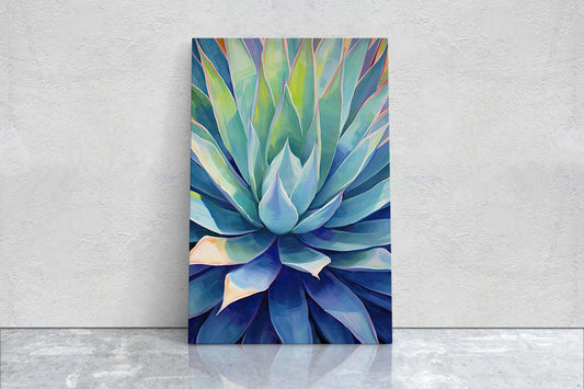 Succulent Canvas, Cactus Painting, Botanical Painting, Large Print, Ready to Hang, Nature Painting, Flower Decor, Gift For Home, Colorful,