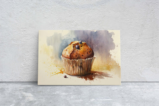 Muffin WaterColor, Pastry, Ready To Hang, Large Print, Watercolor Painting, Dining Room, Kitchen Art, Restaurant Art, Bakery, Dessert Art