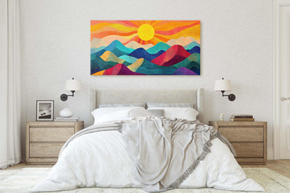 Minimalist Mountain, Nature Landscape, Scandinavian Art, Extra Large Print