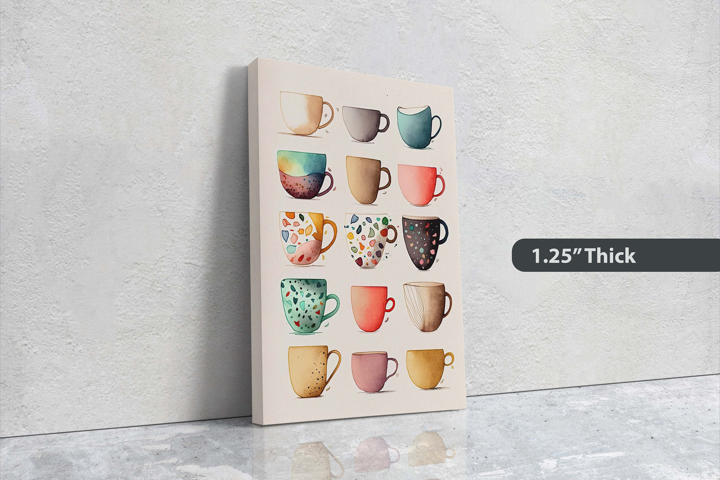 Mug Art, Coffee Mugs, Tea Cups, Kitchen Decor, Cafe Art, Barista Decor, Coffee House, Dining Room, Latte, Espresso, Large Print