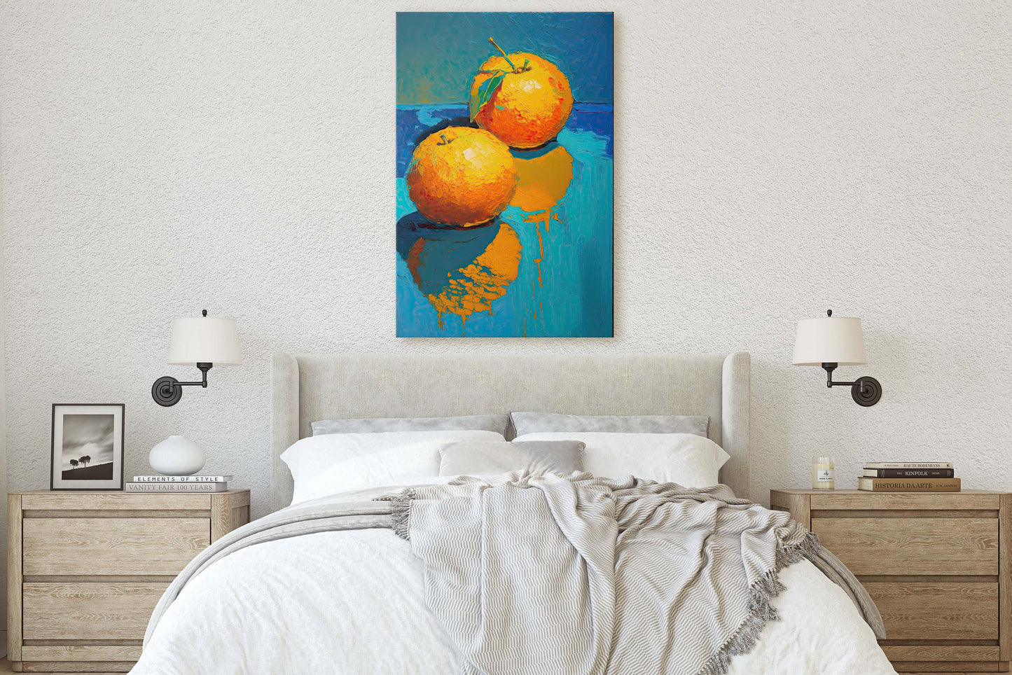 Oranges Painting, Still Life, Contemporary, Modern Decor, Food Decor, Kitchen Art, Dining room, Ready to Hang, Large Print, Traditional
