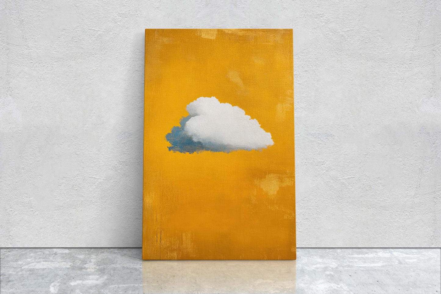 Cloud Art Vintage, Cloud Painting, Surreal Art, Pop Art, Yellow Gold Mustard