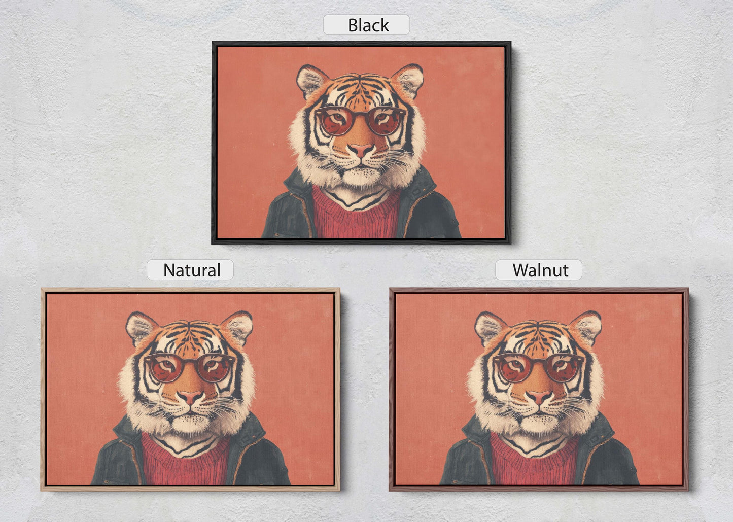 Hipster Tiger, Pop Art, Modern Decor, Street Art, Animal Art, Unique Art, Kids Room, Boys Room, Girls Room