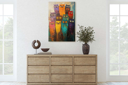 Colorful Owl Print, Pop Art, Painted Owl, Cute Owl Art