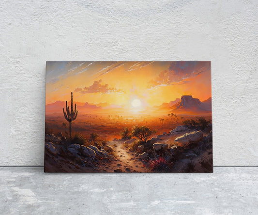 Desert Landscape Canvas Art Ready To Hang Large Print, Oil Painting, Landscape, Southwest Art, Arizona Decor