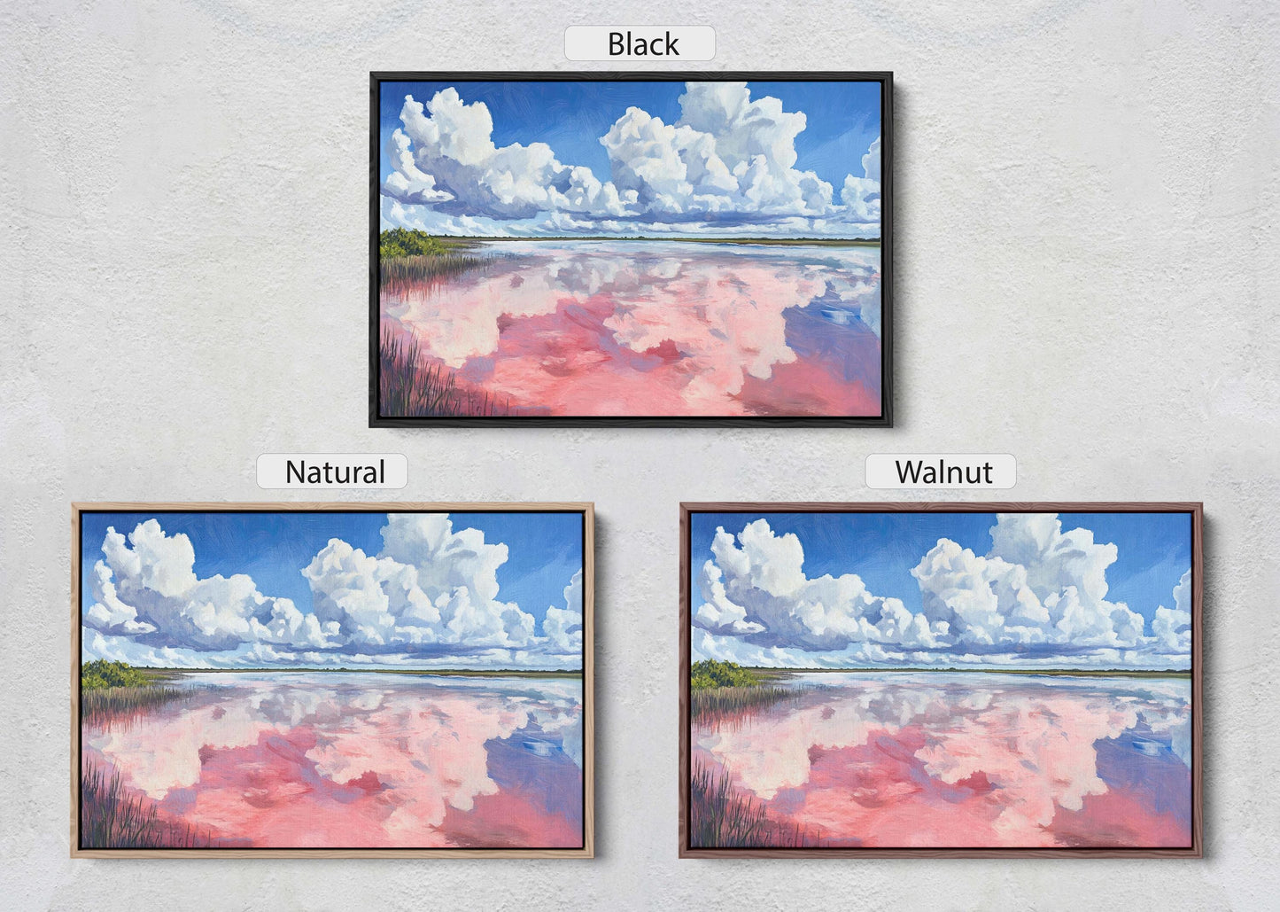 Las Coloradas Lagoon, Pink Ocean, Scenic Decor, Mexico Art