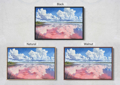 Las Coloradas Lagoon, Pink Ocean, Scenic Decor, Mexico Art