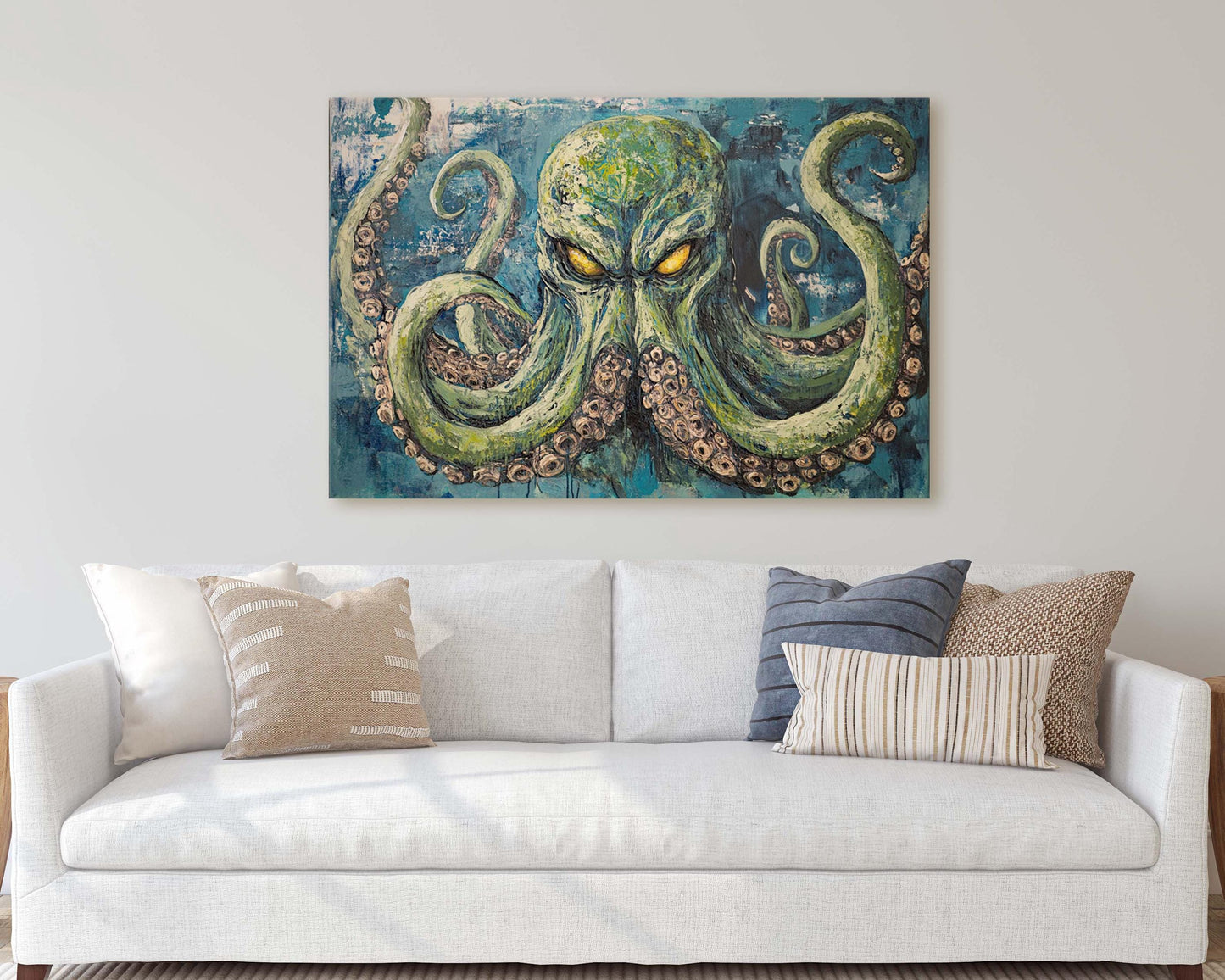 Cthulhu Painting, Evil Octopus, Fantasy Creature, Horror Art