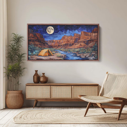 Grand Canyon Canvas, Camping Night, Moon Canyon