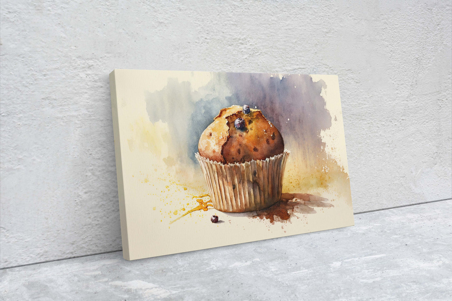 Muffin WaterColor, Pastry, Ready To Hang, Large Print, Watercolor Painting, Dining Room, Kitchen Art, Restaurant Art, Bakery, Dessert Art