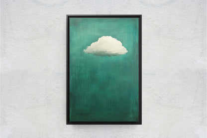 Moody Cloud Print, Emerald Green, Minimalist Art, Maximalist Art