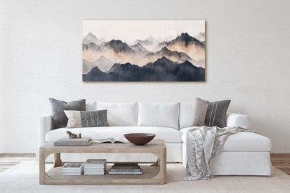 Misty Mountains, Foggy Landscape, Abstract Mountains, Contemporary Art