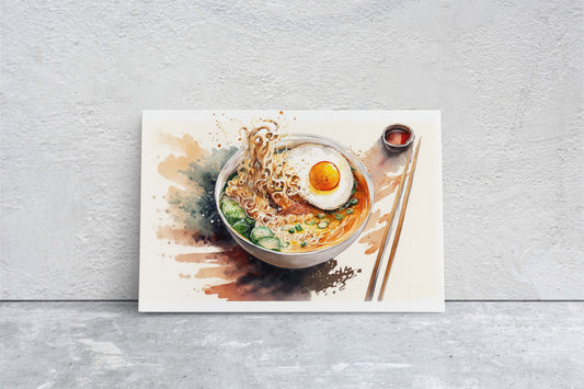 Ramen Watercolor, Japanese Food, Restaurant Art, Asian Cuisine, Dining Room, Kitchen Decor, Food Art, Ramen