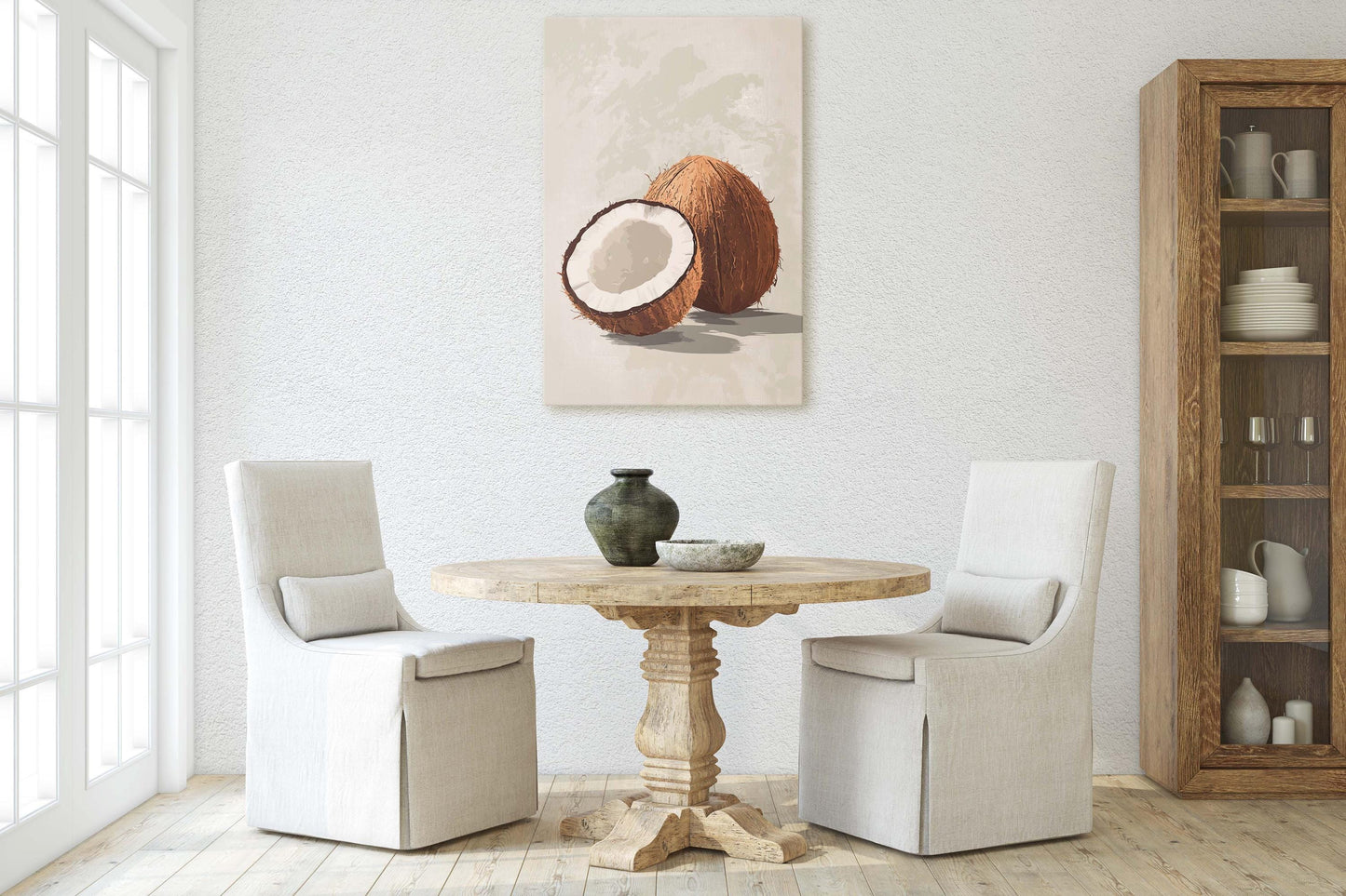 Coconut Print, Coconut Still life, Food Decor, Bahamas Decor, Tiki Decor