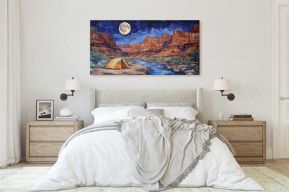Grand Canyon Canvas, Camping Night, Moon Canyon