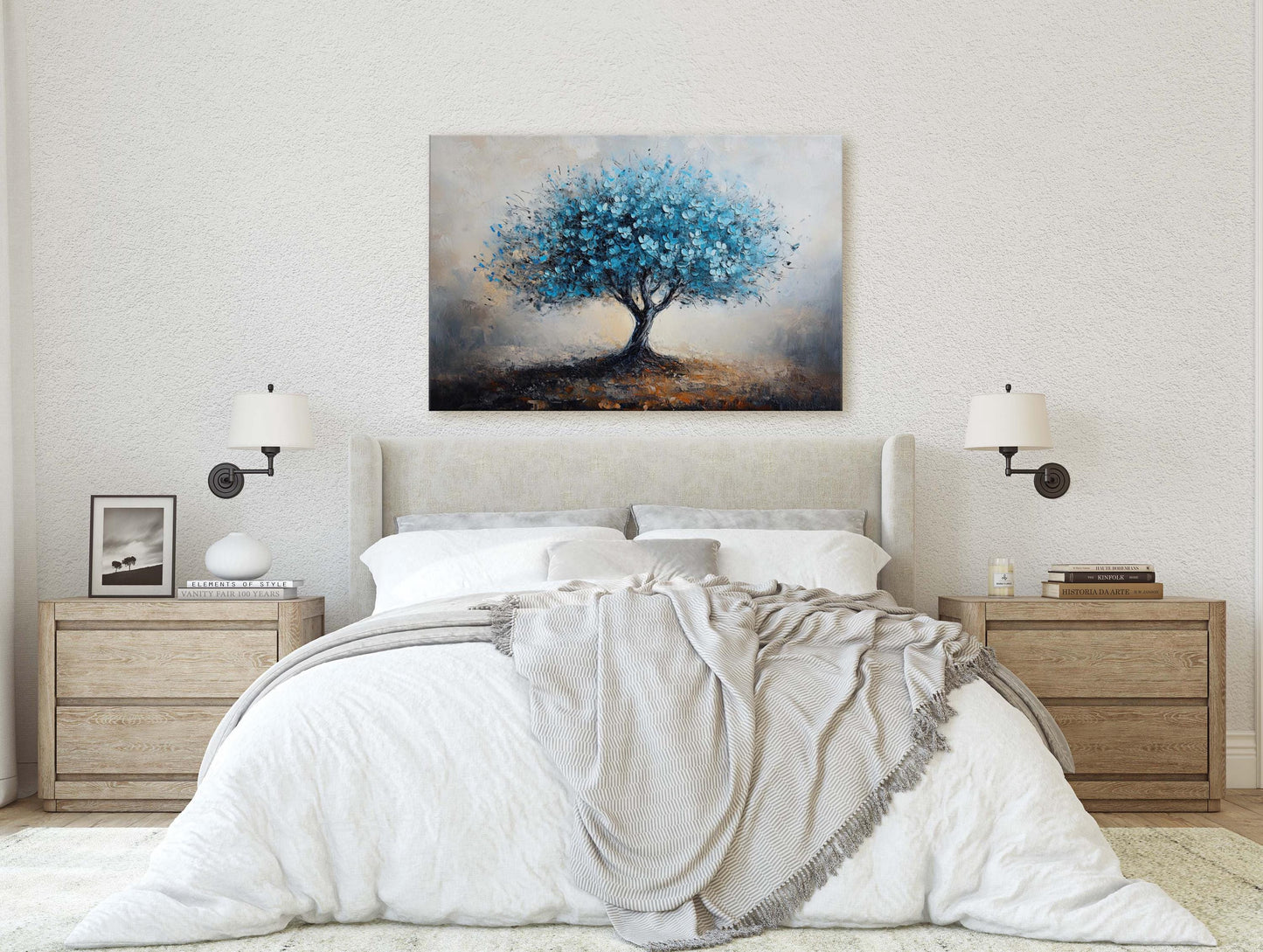 Blue Japanese Blossom, Cherry Blossom, Maple Blossom, Fantasy Art