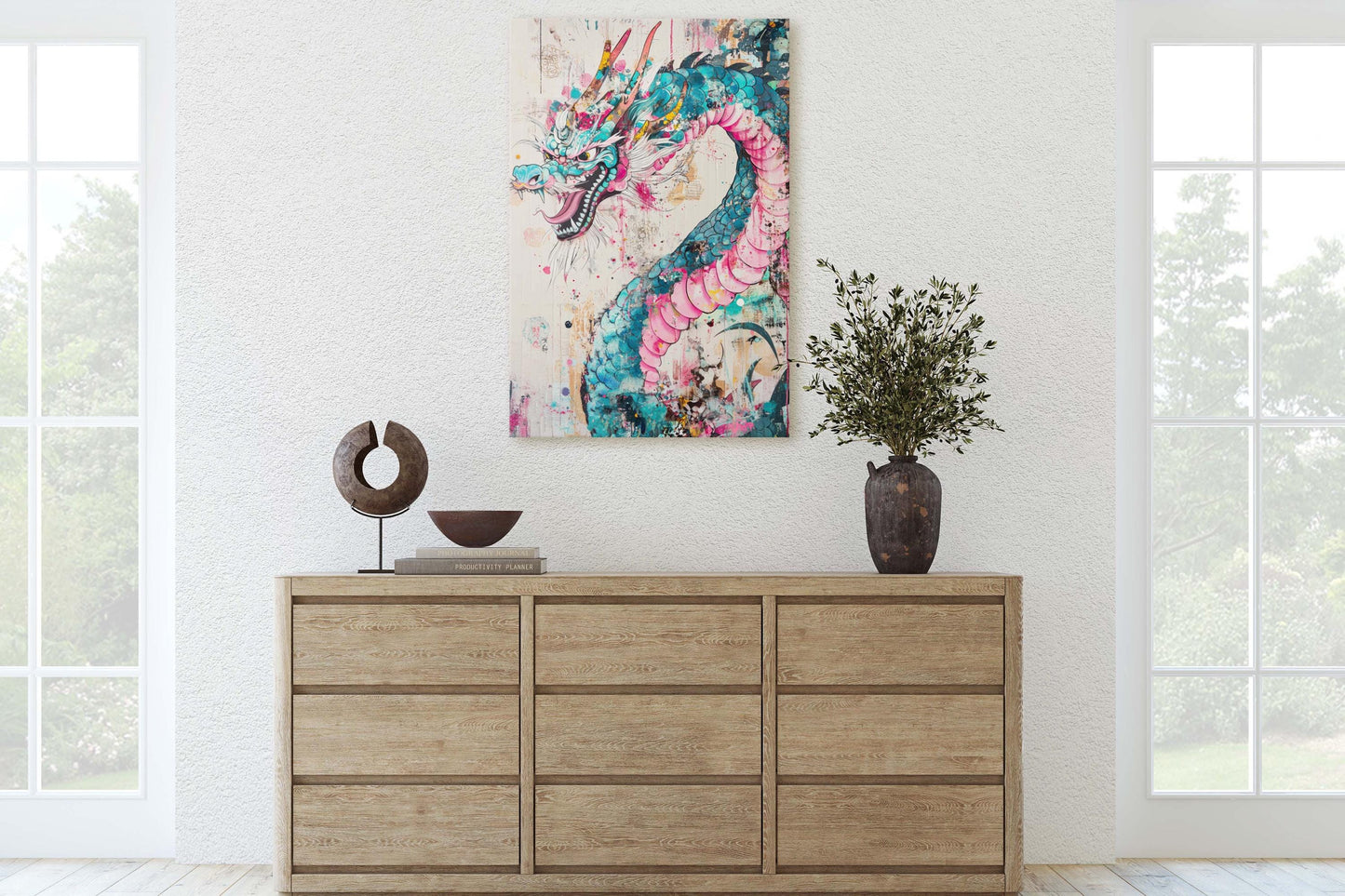 Japanese Dragon, ukiyo-e Print, Japanese Art, Vintage Retro