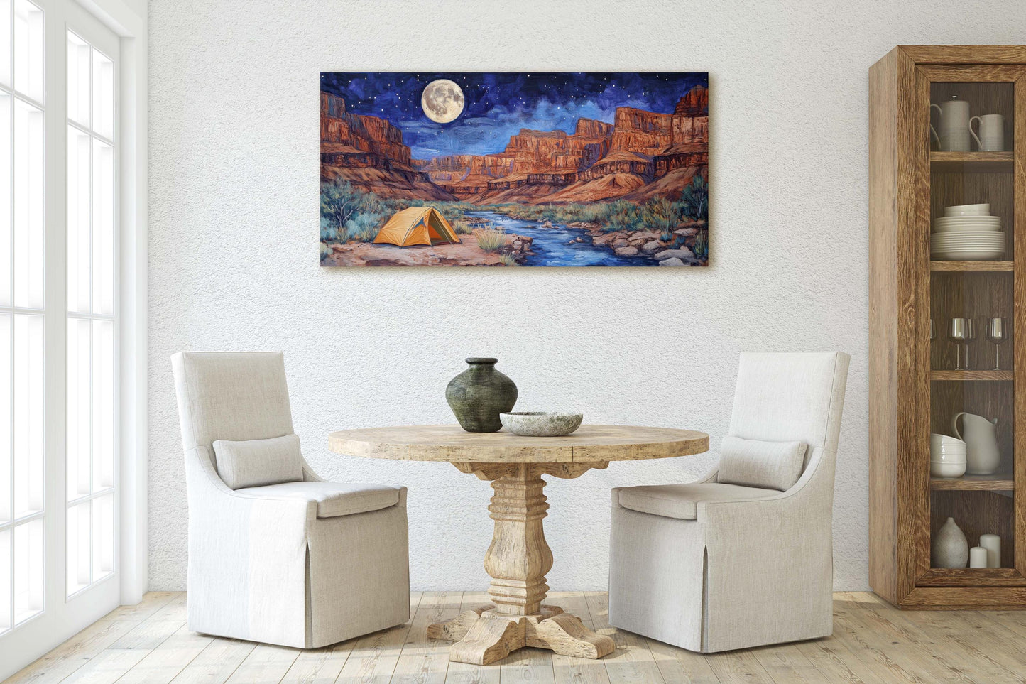 Grand Canyon Canvas, Camping Night, Moon Canyon